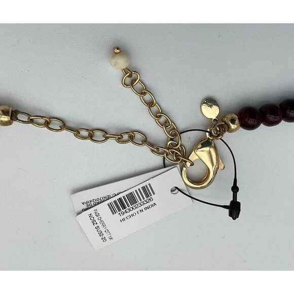 Chicos Multi-Strand Wooden Beaded Bib Necklace Pagi Cherry Style NWT - Picture 4 of 5